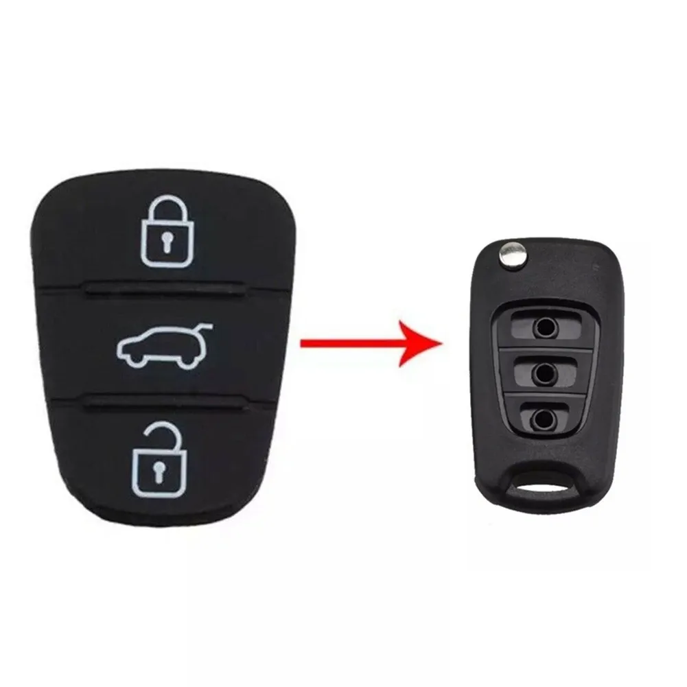 3 Buttons Remote Car Key Shell Fob Rubber Pad Replacement Hot Slae For HYUNDAI KIA I20 I30 Ix35 Ix20 Rio Venga Key Case