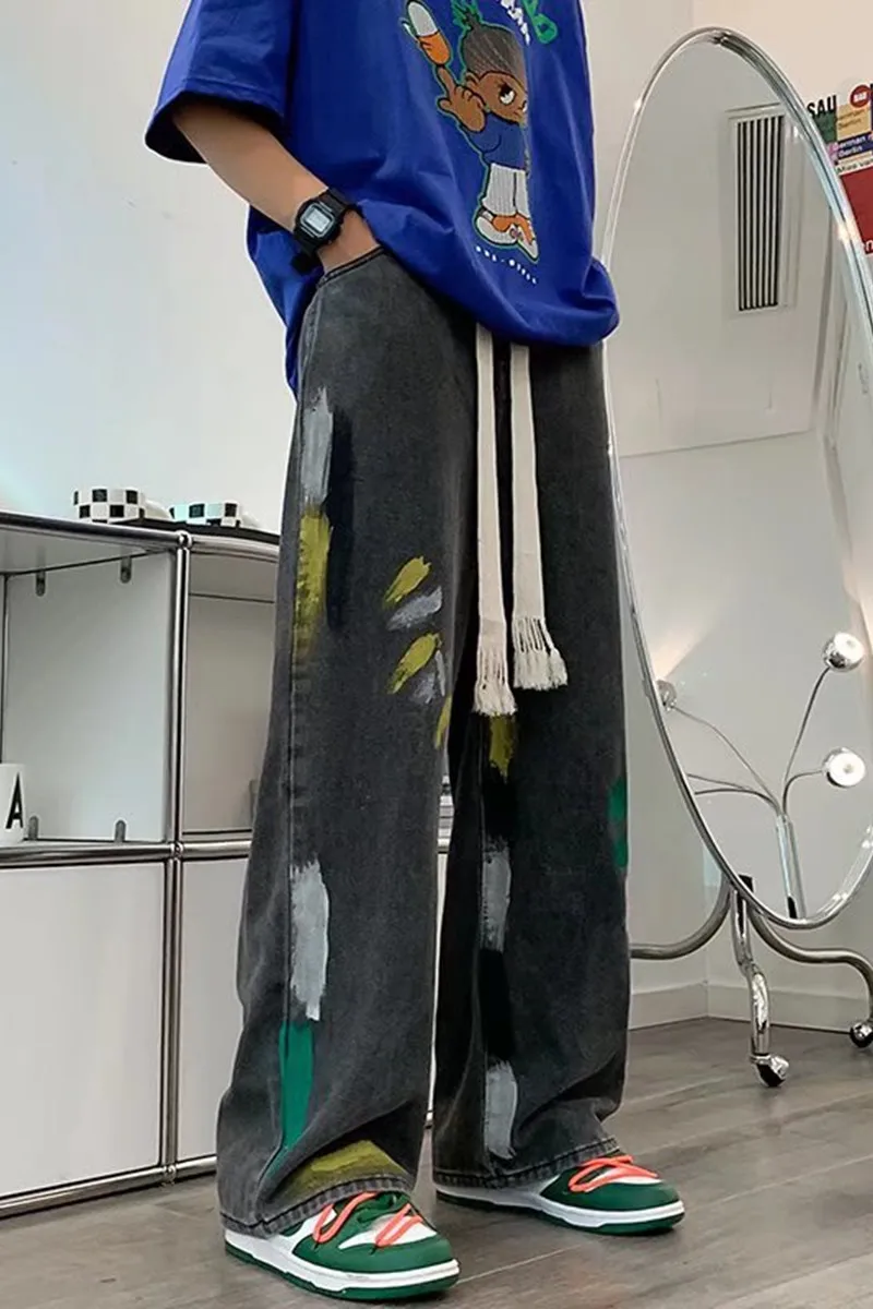 Чернильный дизайн мужские брюки в японском стиле шикарные Vibe Harajuku Yamamoto Ins Kpop Ulzzang