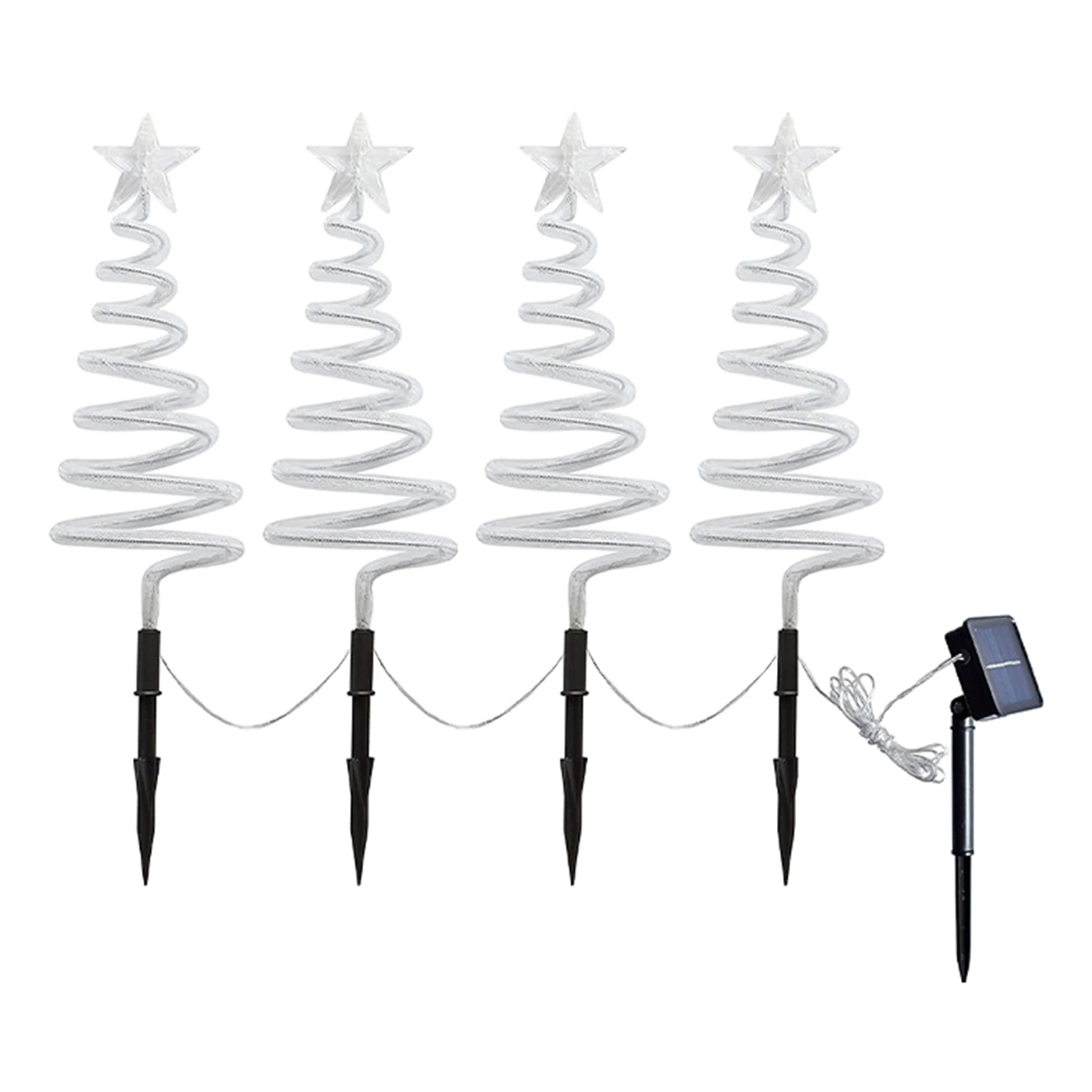 

4 шт. Водонепроницаемая звезда, Рождественская елка, свет для дорожек, домашний декор, уличный сад, 40 светодиодов, двор, наземная стойка, на со...