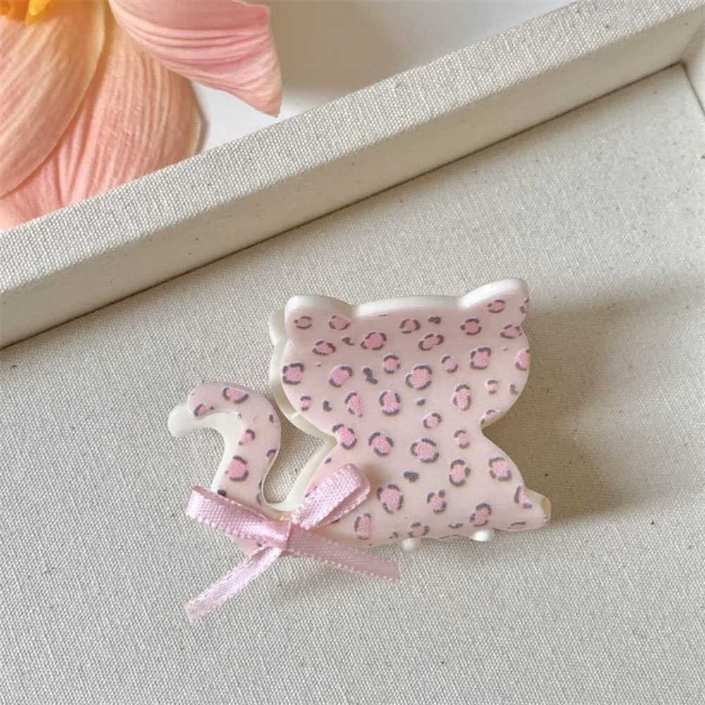 Милый пластиковый бант для волос коготь Y2k лента кошачий зажим цветок головной