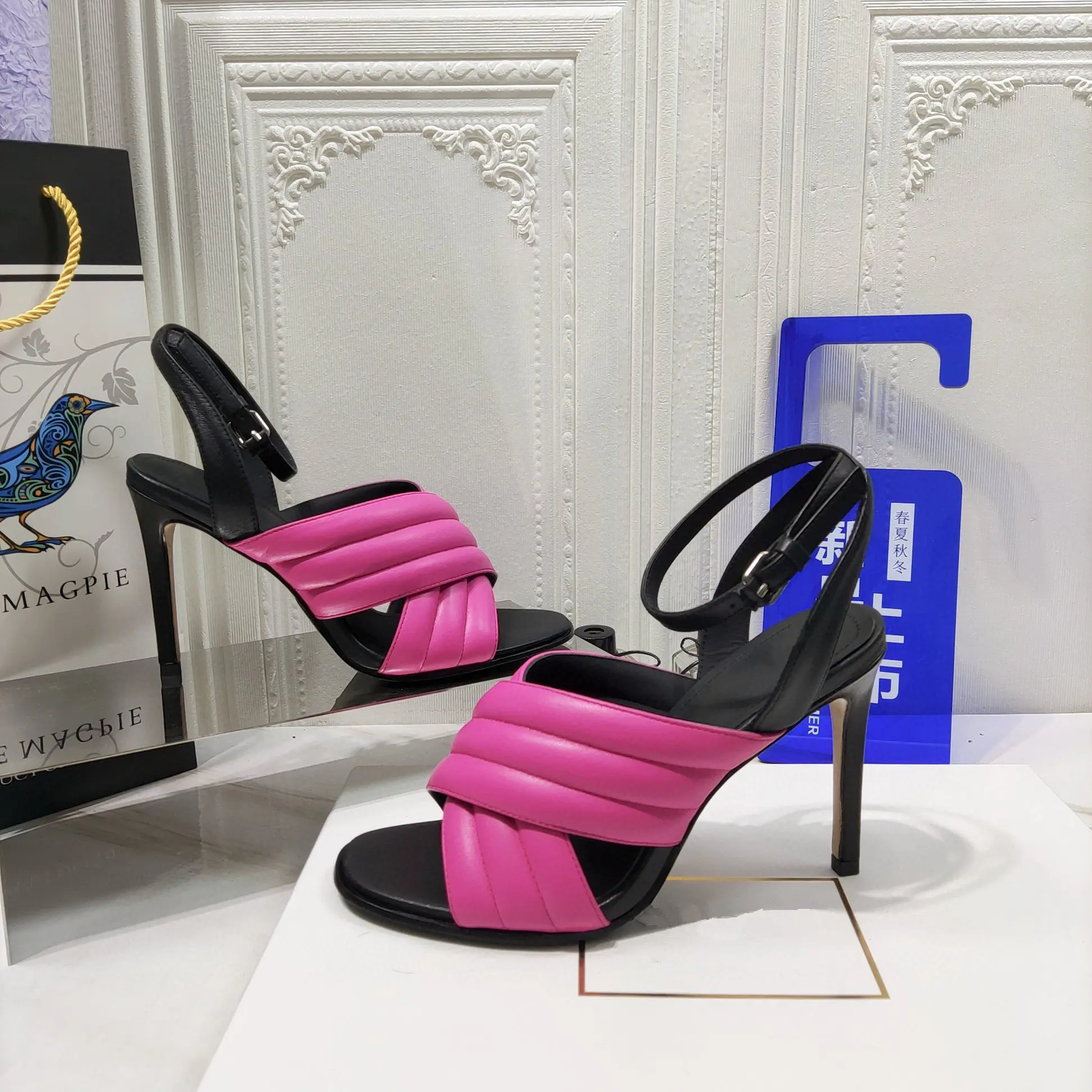 

Casual Designer Sexy Lady Fashion Women Shoes Genuine Leather Strappy High Heels Sandals Sandalias Zapatos Mujer