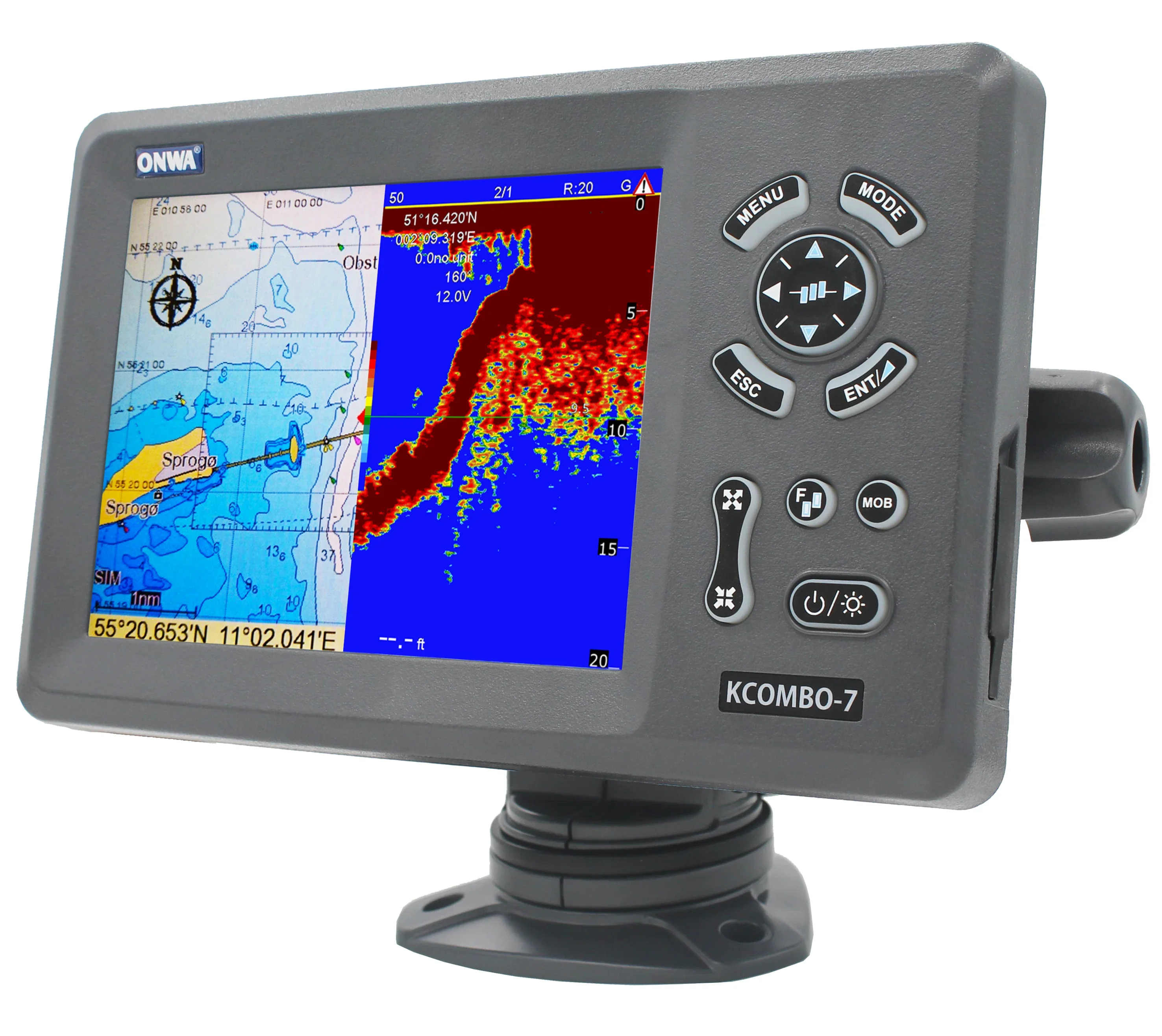 ONWA KCombo-7 7-дюймовый цветной ЖК-дисплей GPS-карта плоттер навигатор спутниковый комбинированный с эхолотом для рыбалки эхолот (art.: 3920cbb32efbb) - 3920cbb32efbb