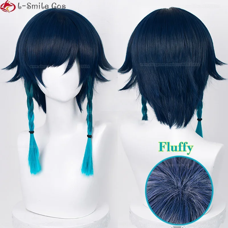 2022 Новый парик для косплея Venti Genshin Impact Barbatos 42 см короткие градиентные