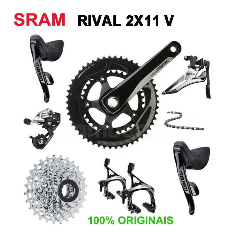 

SRAM Rival Groupset 2x11v 22s GXP with mechanic Rim Brake 52X36T/50X34T 170/172.5mm Derailleur Shifter Brake Levers Road Bike