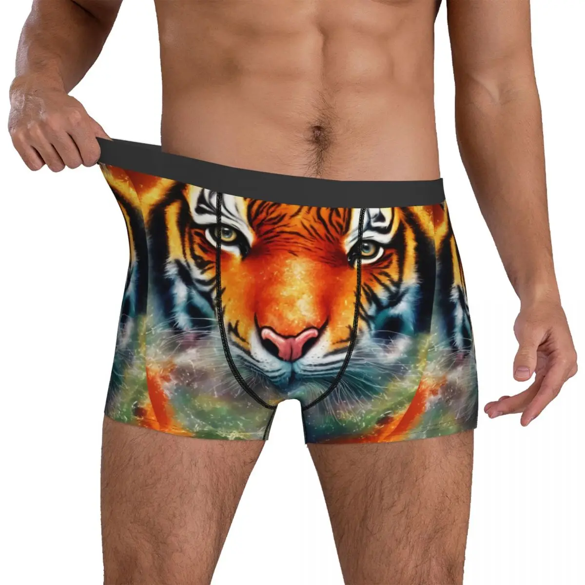 

Tiger With Ice And Snow Underwear Animal Print Boxershorts Hot Men Panties Soft Boxer Brief Birthday Present