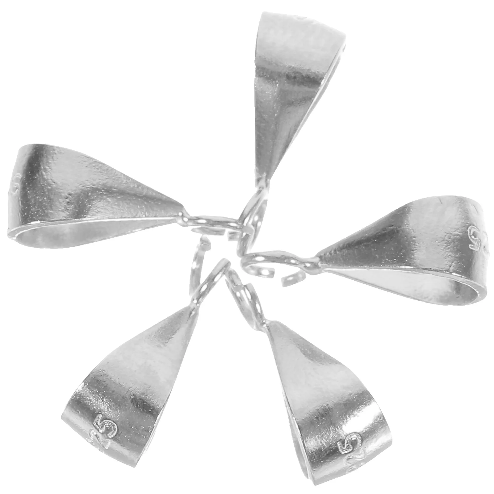 

5pcs Pinch Bail for Jewelries Making Pinch Clip Silver Necklace Bail Pendant Clasps Connectors