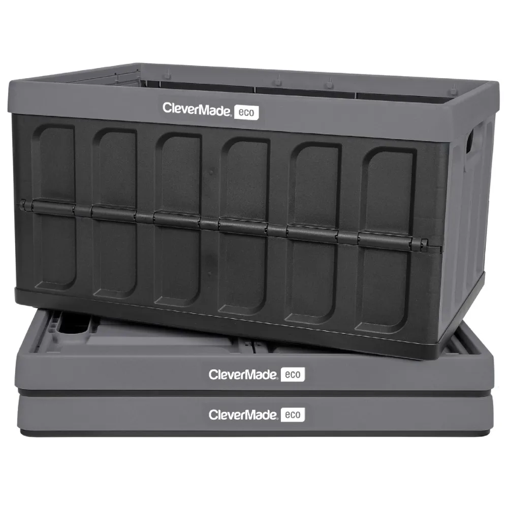 

Складной ящик для хранения (без крышки) (EcoCrate) - 46 л-камень (3PK)