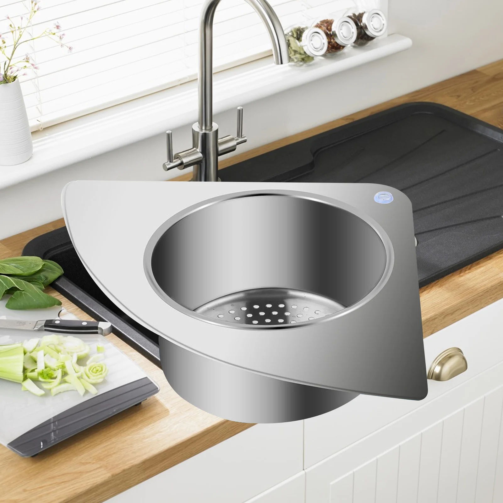 

Sink Drain Strainer for Kitchen Portable Triangle Sink Filter Corner Kitchen Sink Drain Strainer Basket Stainless Steel Soup
