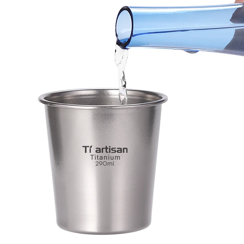 

Tiartisan 290ml Single Wall Titanium Beer Cup Water Cup Mug Tea Cup for Outdoor Camping Hiking Backpacking Traveling
