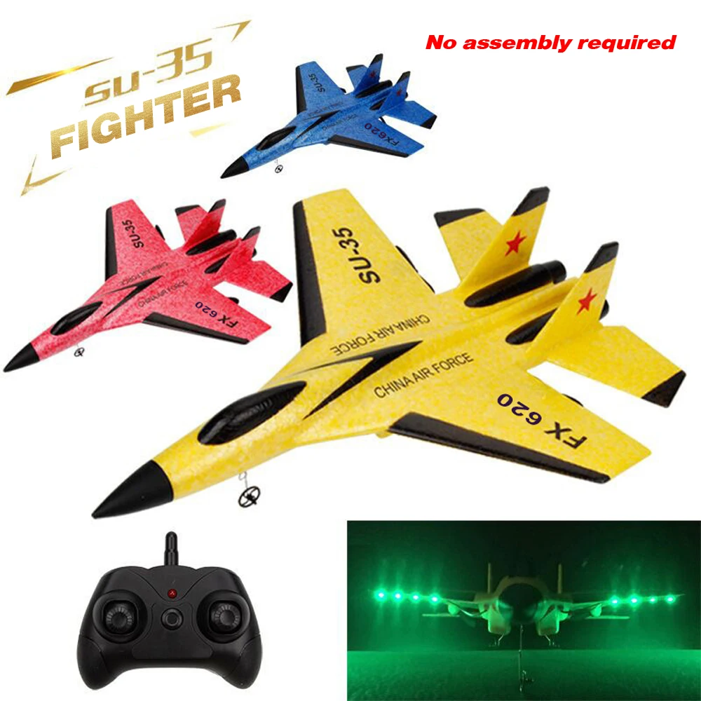 

RC Plane SU35 With LED Lights 2.4G Radio Controlled Airplane Fixed Wing Electric Remote Control Plane Toys EPP Foam Toys