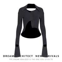 knitwear womens asymmetric simple short knitted jacket 2022 spring new style