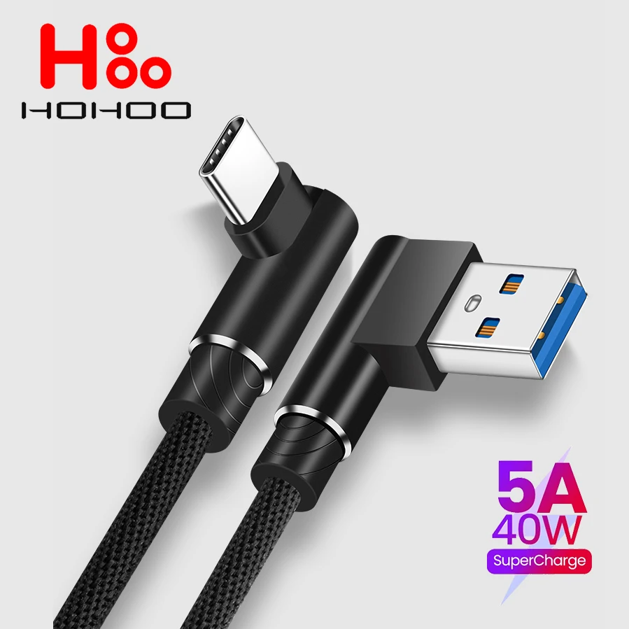5A USB C 90 градусов 40 Вт Быстрая зарядка Honor Xiaomi 15 13 12 11 Pro Redmi K70 60 50 Nota 11T Huawei P70 Mate OnePlus Ace
