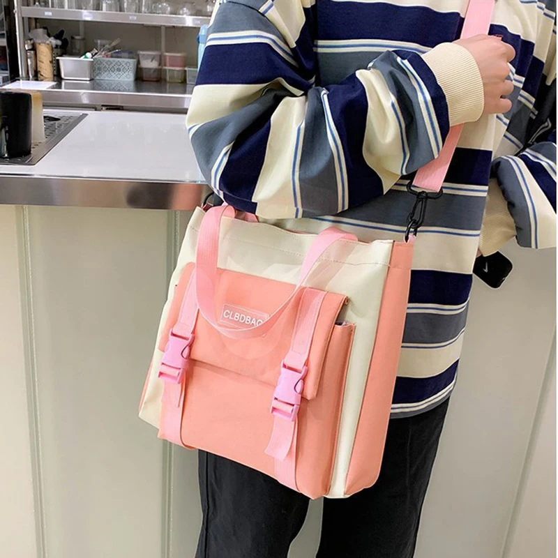 2022 Fall 4Pcs SET Women Laptop Backpack Harajuku Canvas School Bag Teenage Girls Kawaii College Student Kids Book Bag Rucksack