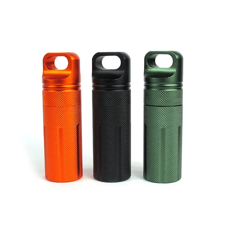 

Aluminum Alloy Pill Box Bottle Portable Outdoor EDC Waterproof Canister Seal Box Carry-on Pill Bottle Outdoor Emergency Products