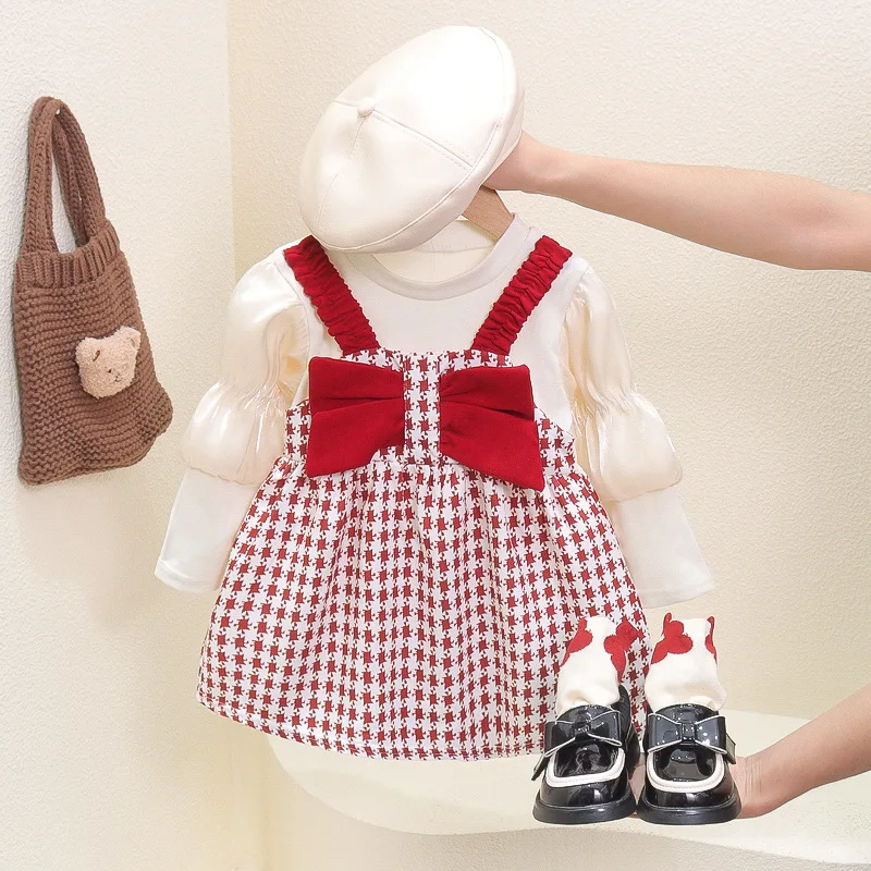 

Детское платье, костюм для девочек, костюм принцессы с пышными рукавами, платье для свадебвечерние, модное клетчатое платье для малышей, детская одежда A909