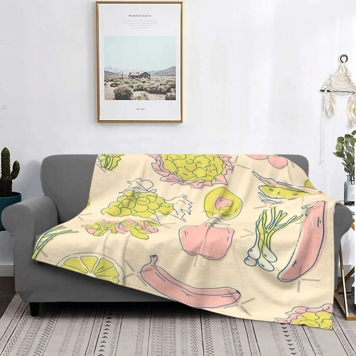 

My Veggies-Manta a cuadros para cama, cubrecadams Kawaii, textil de lujo para el доме