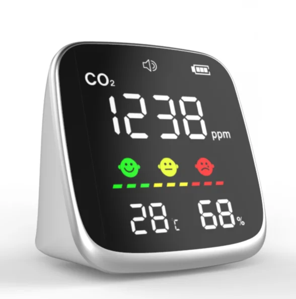

5 in 1 Mini Portable Indoor Desktop Automatic Alarm Air Quality Monitor Gas Sensor Meter Co2 Carbon Dioxide Detector