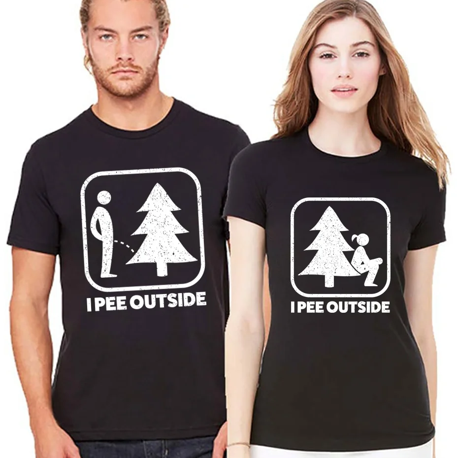 

Винтажная Ретро футболка с надписью «I Pee внешний знак» для женщин и мужчин, забавная футболка для кемпинга, походов и активного отдыха, мужс...