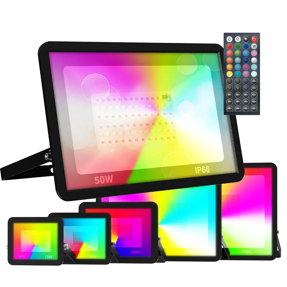 RGB Светодиодный прожектор уличный светильник 10 Вт 30 50 100 IP66 настсветильник лампа