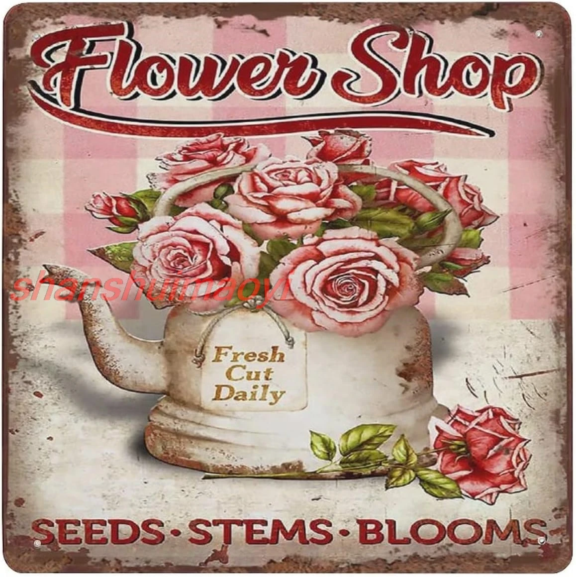 Xiddxu Ретро Металлическая Алюминиевая Оловянная Вывеска Флорист Цветочный
