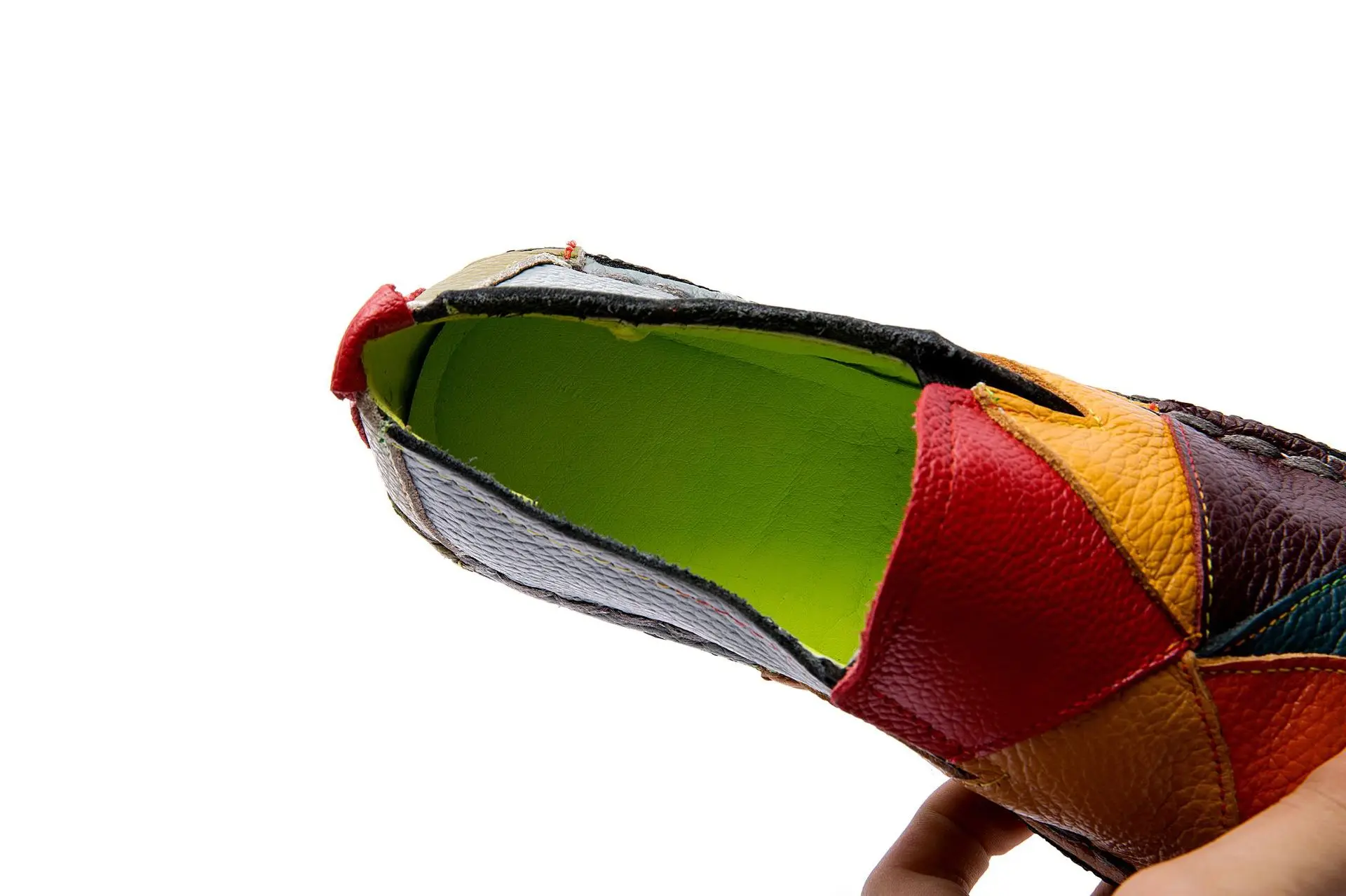 Women's Soft Flat Single Women's Leather Flats Color Stitching Walking Shoes Comfortable Casual Loafers  Size 35-42