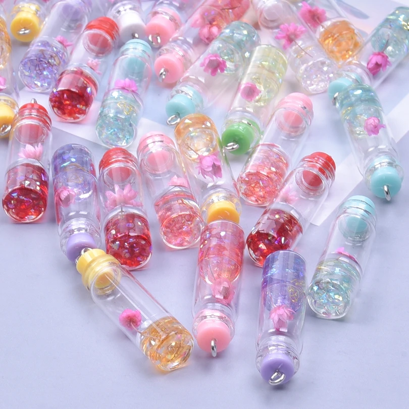 10 шт./партия прозрачные Подвески в виде засушенных цветов