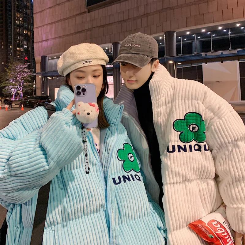 New Corduroy Cotton Jacket Winter Coat for Women Coats Parkas Men's Jackets Harajuku Retro Warm Thickening Korean Fashion