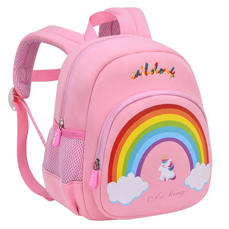 New Fashion Children School Bags 3D Cartoon Print rainbow unicorn Kids Backpack Kindergarten Boys Girls  Mini Backpack Book Bag