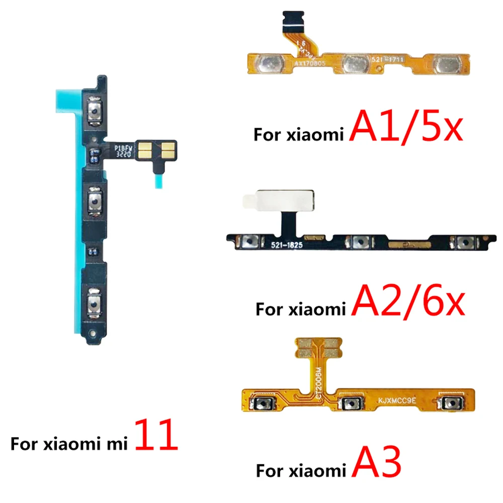 

NEW Power on/off Volume Key Button Flex Cable Ribbon For Xiaomi Note 10 Pro F1 Mi A3 11 A1 5X 6X A2 Lite Max Max2 Max Mix 2 3