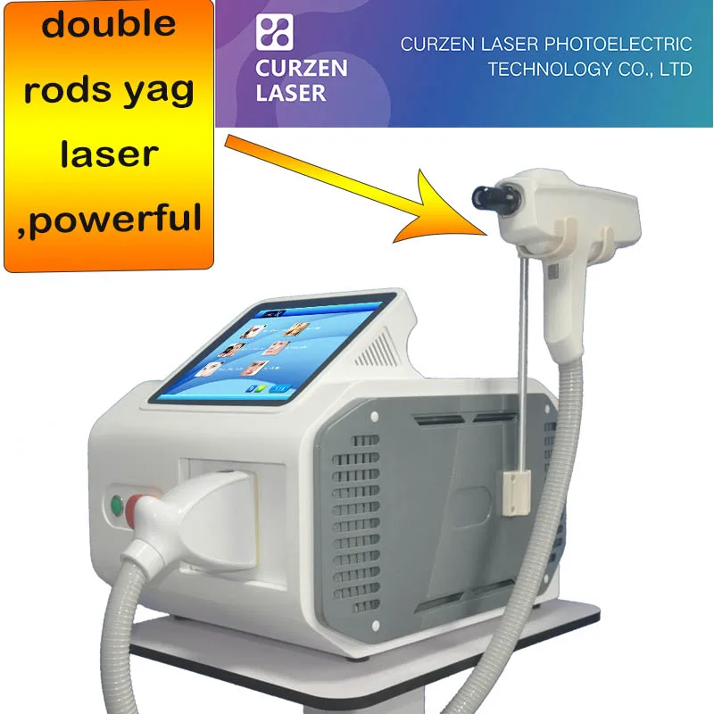 Двойные стержни Q Switch Nd Yag Laserl косметическая машина для удаления пигментов 1064 нм 532