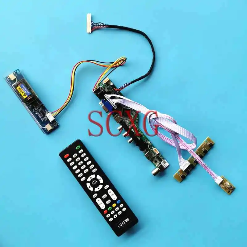 

LED LCD Display Matrix Controller Board Fit M190PW01 MT190AW02 30 Pin LVDS DIY Kit VGA AV USB HDMI-Compatible 2CCFL 1440*900 19"