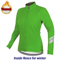winter thermal fleece bicycle sweater long sleeve wear road bike top cycling clothes downhill warm coat jersey tee woman jacket