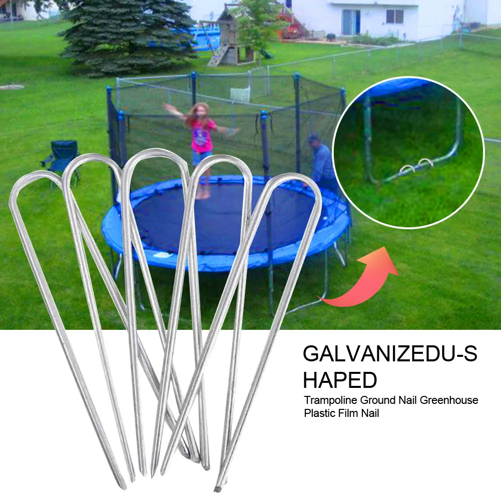 

20 шт./упак. длинные колышки, крепкие ветрозащитные колышки для батута, для активного отдыха, кемпинга, сверхмощные U-образные безопасные назе...