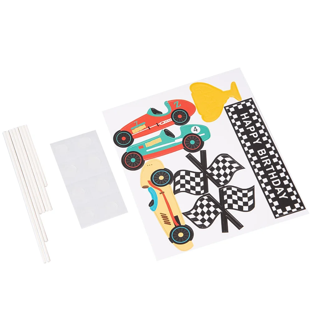 

35 PCS Party Supplies Car Decor Cake Insert Card Boy Birthday Decorations Happy Topper Paper Toppers Baby Cupcake