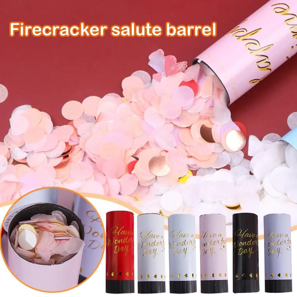 Wedding Birthday Christmas Hand-twisted Salute Sprinkler Fireworks Handheld Popper Paper Cannons Portable Confetti Party C9F7 images - 6