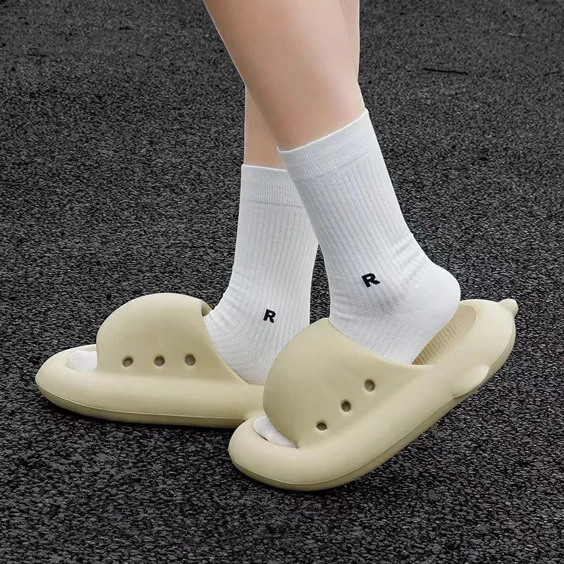 

JIANBUDAN New EVA Thick Bottom Summer Slides Women's Indoor Soft Slippers Home Bathroom shoes Non-slip Flat slippers Sandals