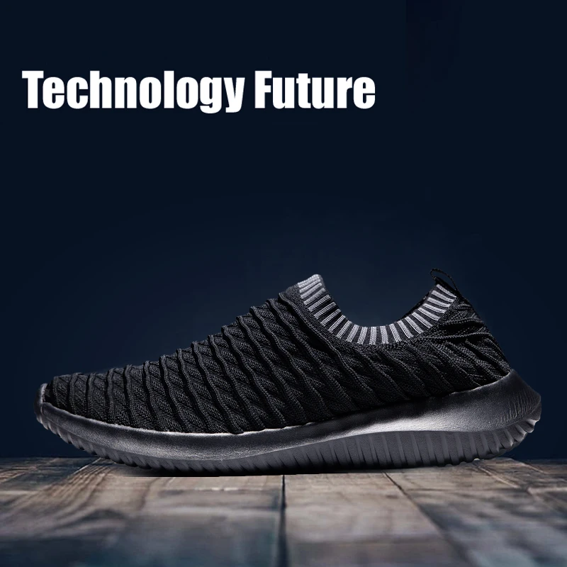 Ultra-light Socks Shoes Men Comfortable Sports Sneakers Male High-Elastic Flying Woven Couple Footwear Size 35-46