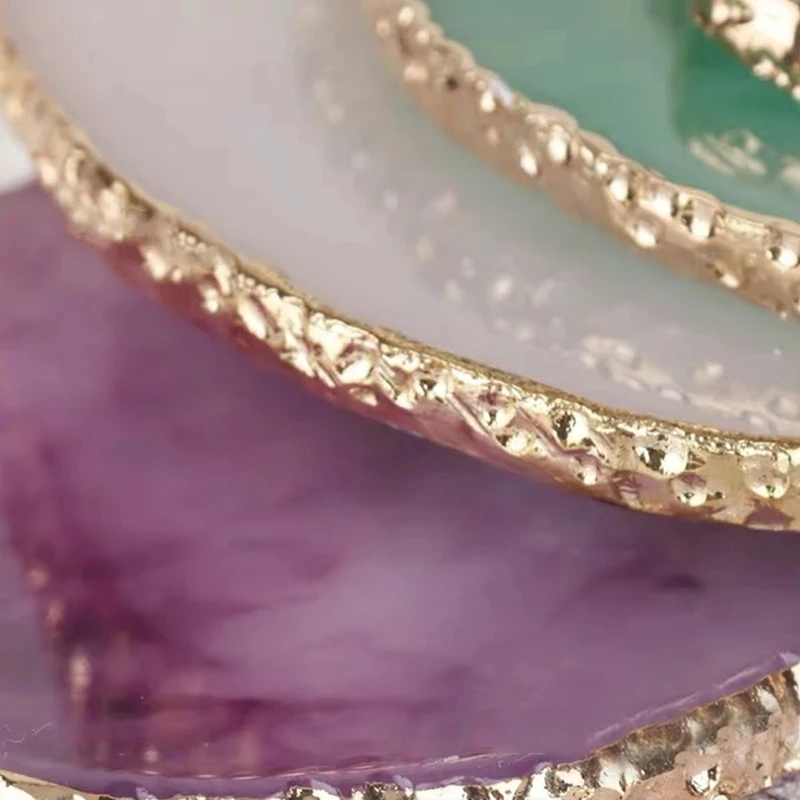 6 цветов Круглый полимер агат камень палитра ногтей демонстрация дизайна полка