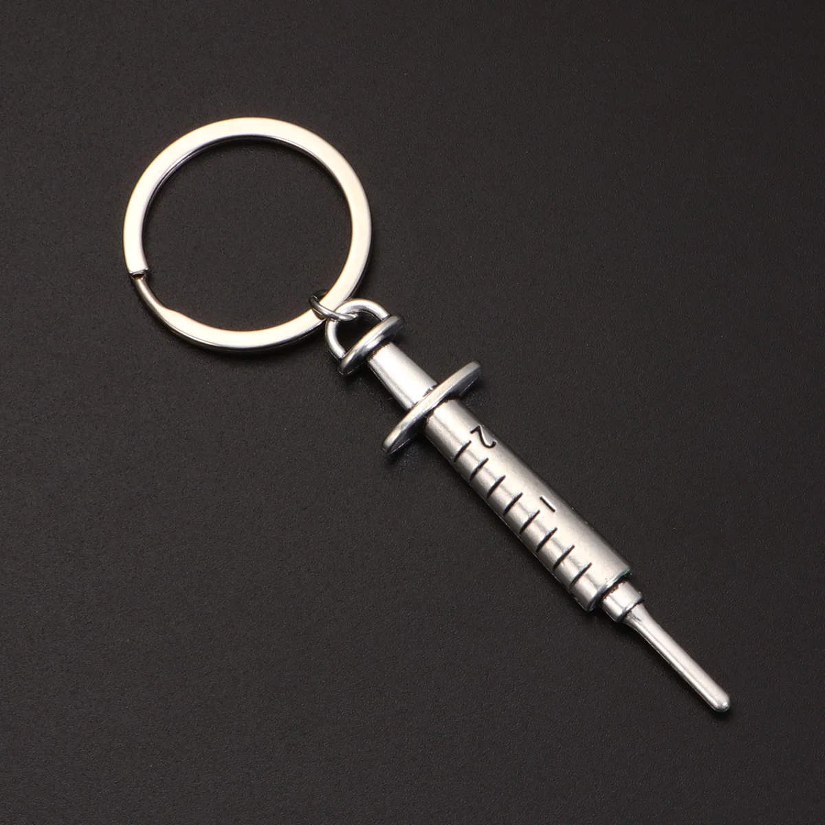 

2pcs Syringe Design Keychains Key Rings Pendant Key Holder Craft Ornaments Gift