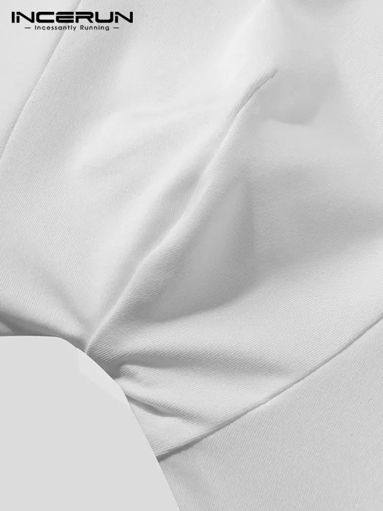 New Men Stylish Bodysuit Solid Comeforable All-match Simple Rompers Male Casual Front Cutout Simple Jumpsuits S-5XL 2022 INCERUN