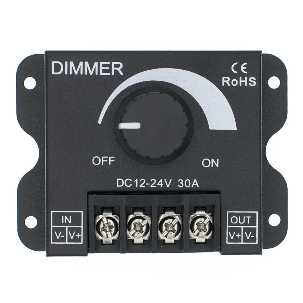 

DC12V-24V LED Dimmer 30A 720W 360W Adjustable Brightness Lamp Strip Light Driver Single Color LED Controller 5050 3528 Tape