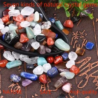 500g nature crystal stone rubble agate crystal yellow tiger eye lapis lazuli buddhist seven gemstones installed for manza