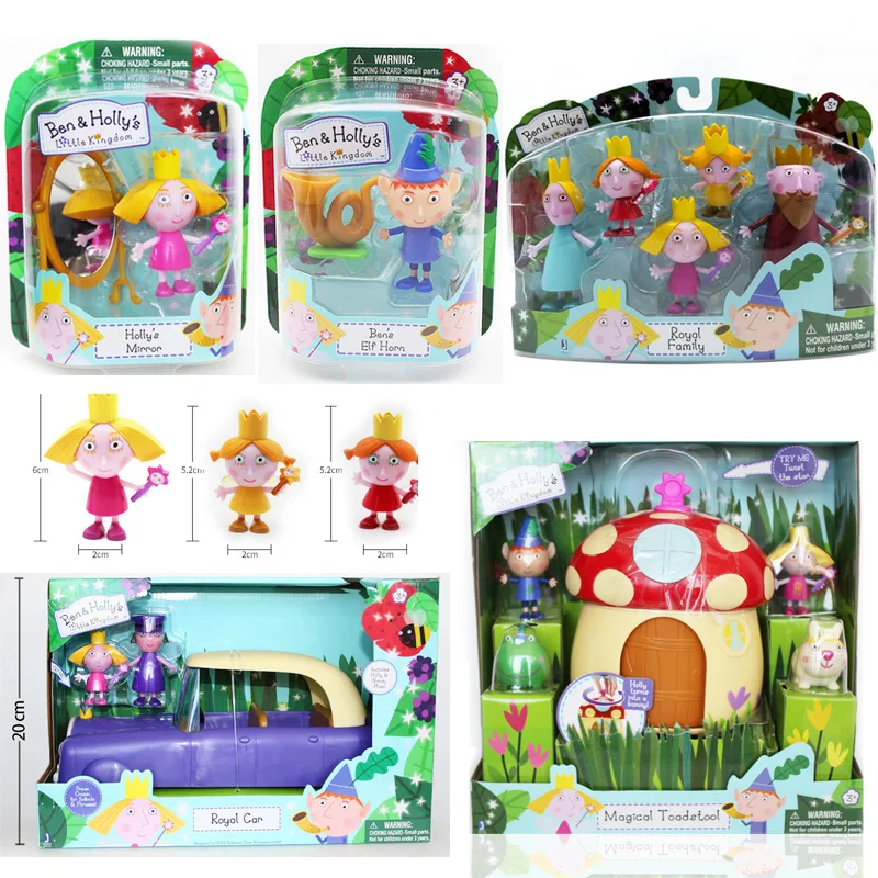 

Genuine Cartoon Ben and Holly Dolls Little kingdom Figurines Royal Family Collect Action Figure House Car Model Kids Toy Gifts