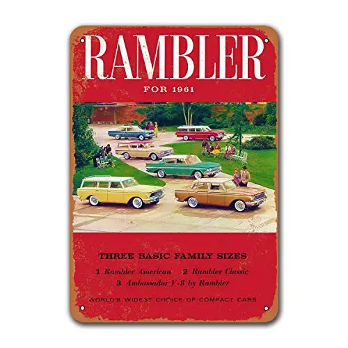 Оловянная металлическая винтажная вывеска в виде старой машины 1961 рамблеры для