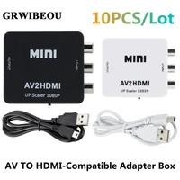 10 pcs av to hdmi compatible converter av to hd converter mini composite cvbs to hd av2hd video converter av2hd video converter