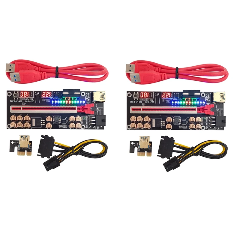 

VER018 PRO PCI-E Riser Card PCI-E 1X To 16X USB3.0 60Cm Graphics Riser Card With 12 Solid Capacitors For Mining