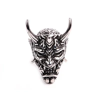 punk mask gothic stainless steel ring men luxury prajna triangle ghost rings for women gift jewelry wholesale lots bulk