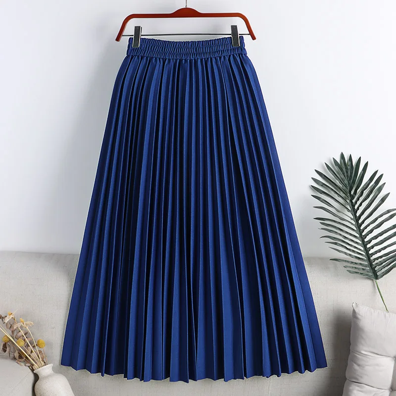 KOLLSEEY Brand Solid Color High Waist Large Swing Front Tie Women Summer Maxi Skirt enlarge