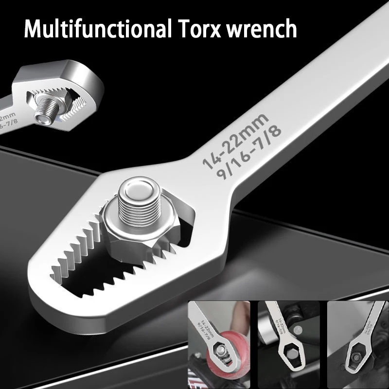 

Double sided Spanner Universal Wrench Adjustable Torque Wrench 8-22mm Ratchet Spanner for Bicycle Motorcycle Car Repair Tools