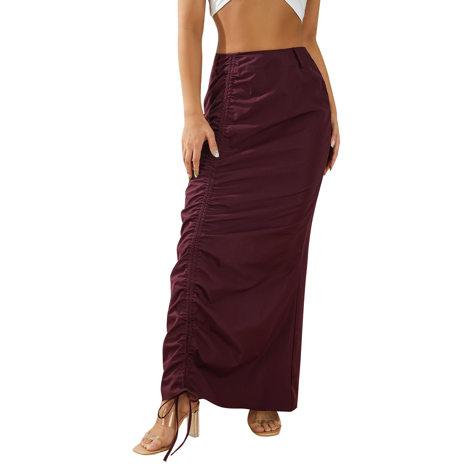 

Женское короткое платье, однотонная повседневная юбка на шнуровке для вечеринки, летняя длинная юбка